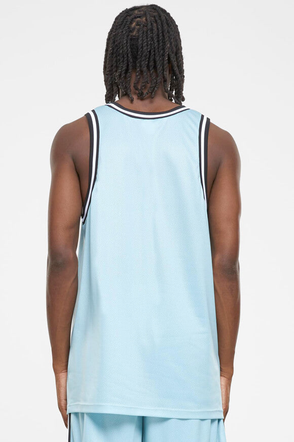 Oversize Meshtop - Oceanblue + Black + White