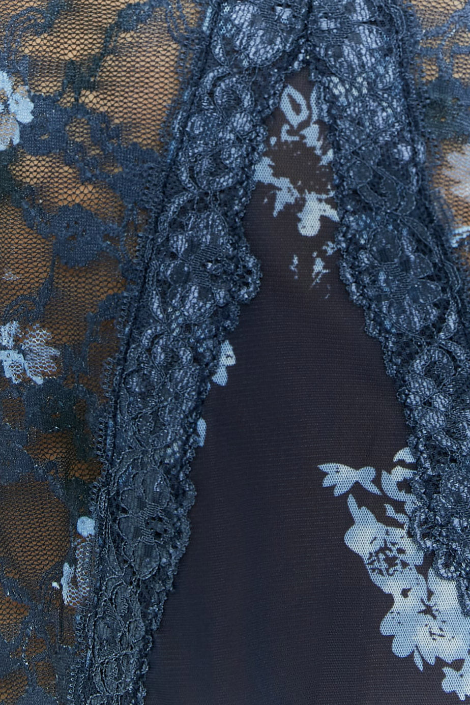Crop Spitzen Trägertop - Midnight Blue