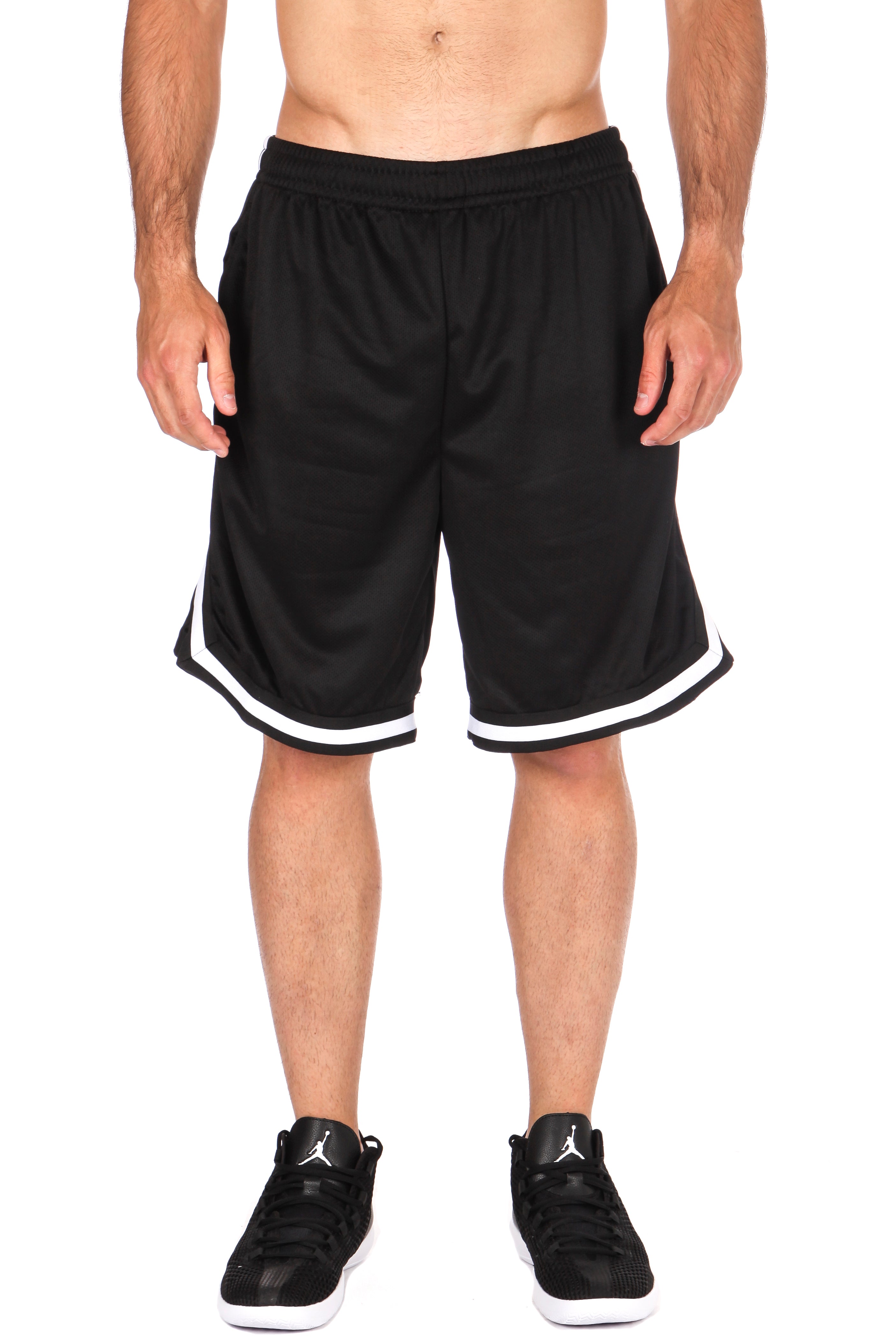 Stripes Mesh Shorts - Black + White