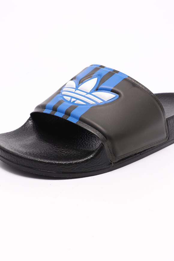 Adilette Pantoletten - Core Black + Blue + Cloud White