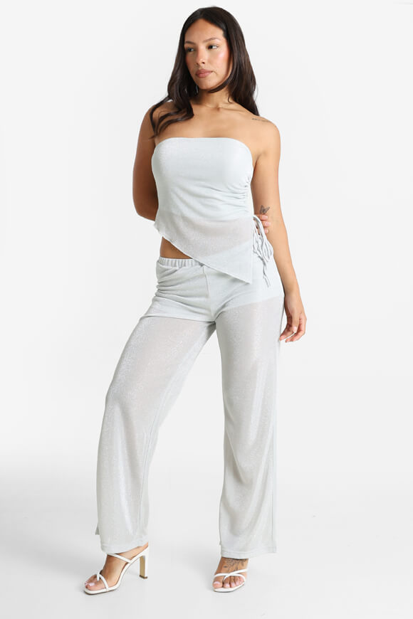 Top a fascia glitterato - Argento