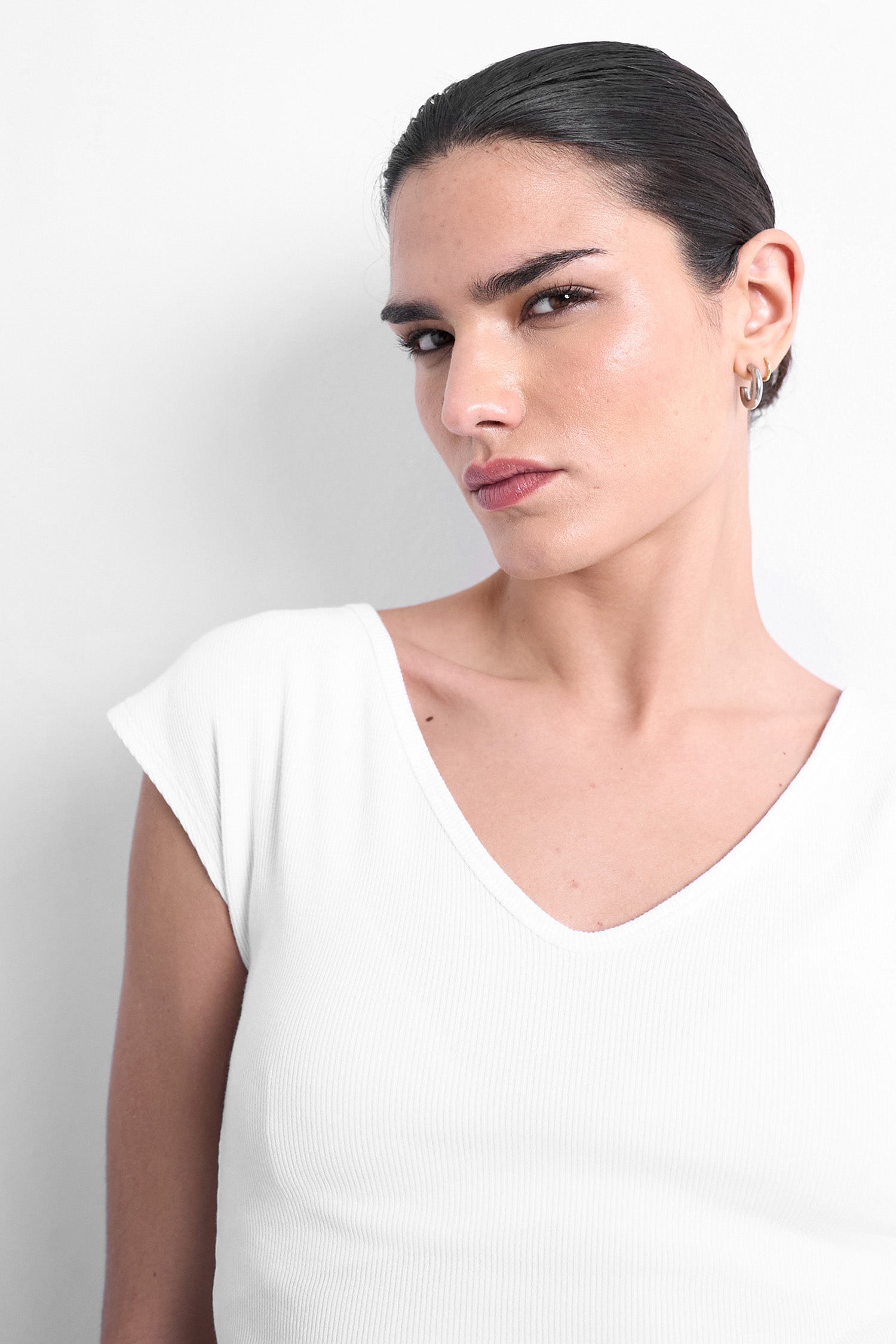 TSLISSY Geripptes T-Shirt - Snow White