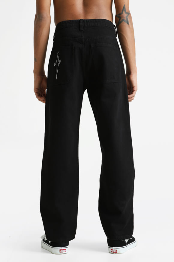 Straight Fit Jeans - Schwarz