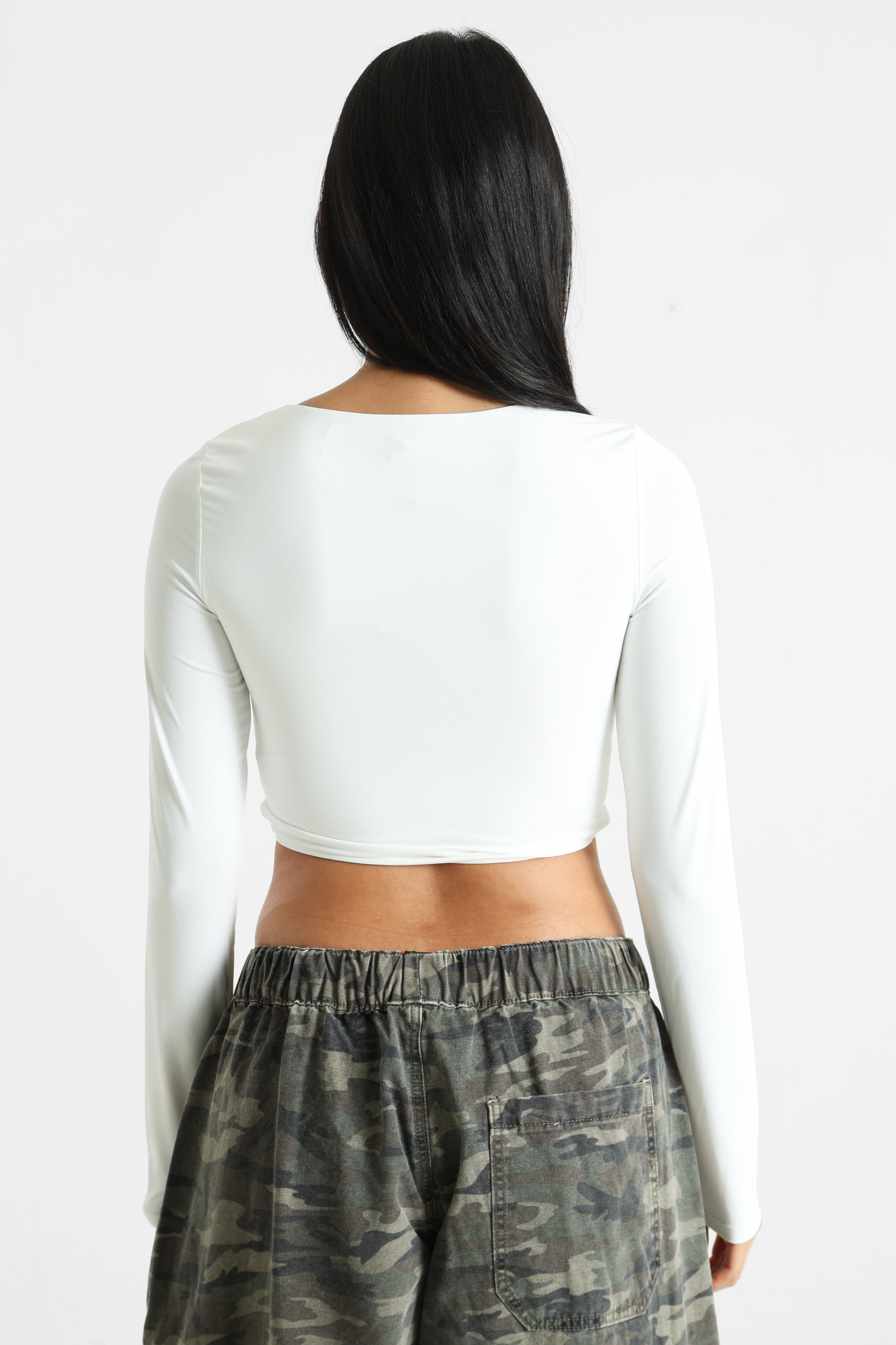 Crop long sleeve shirt - Offwhite