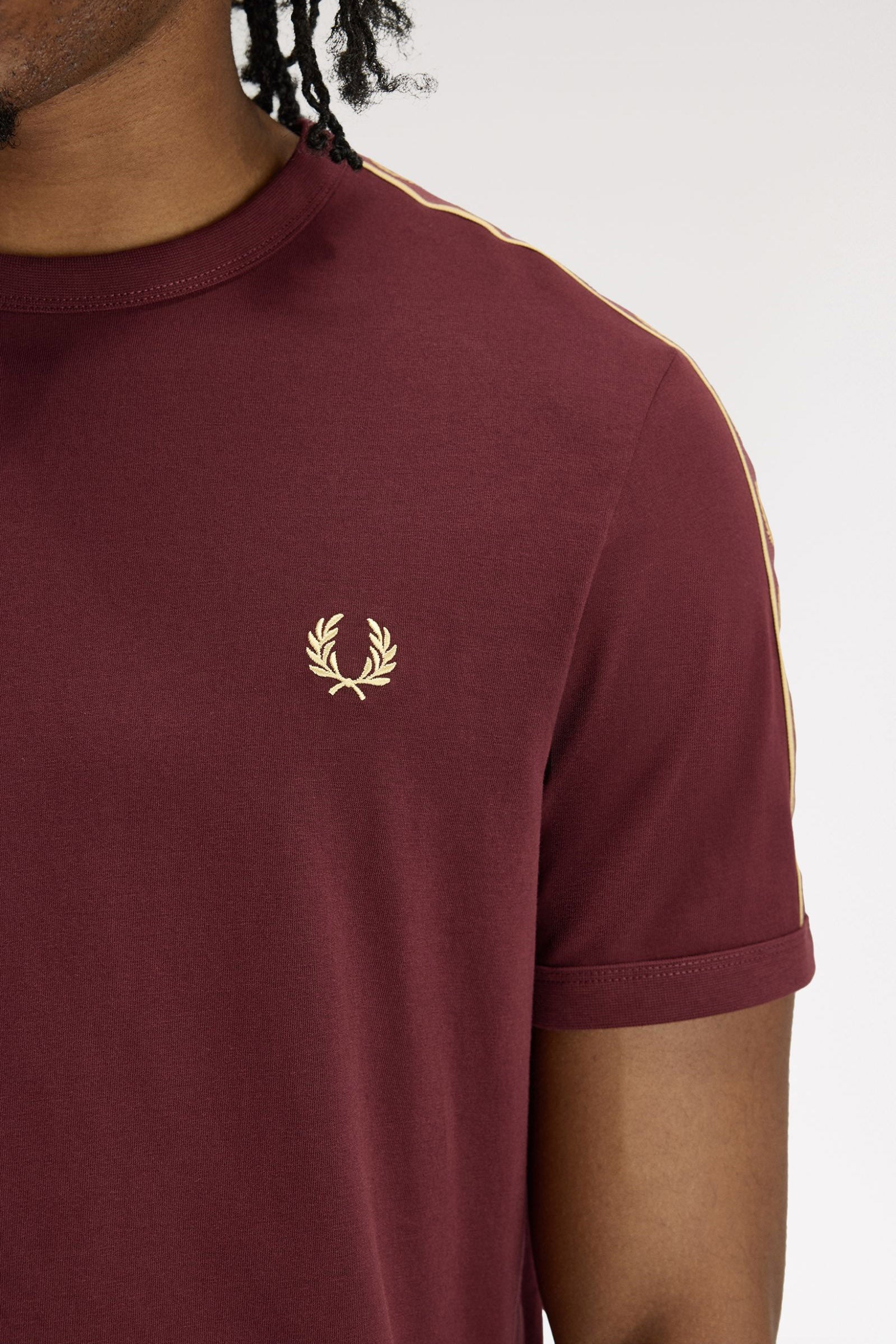 Contrast Tape Ringer T-Shirt - Oxblood