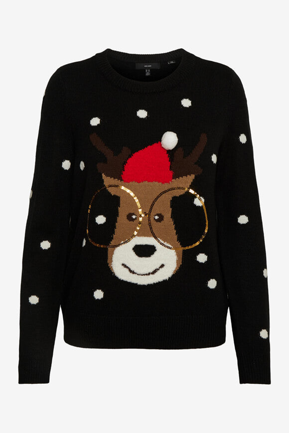 Christmas knitted sweater - Black