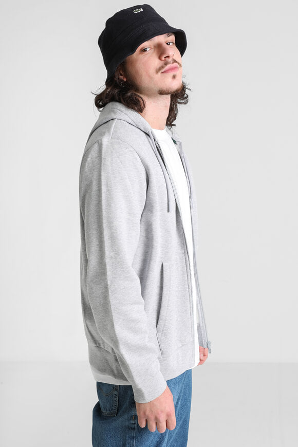 Kapuzensweatjacke - Hellgrau meliert