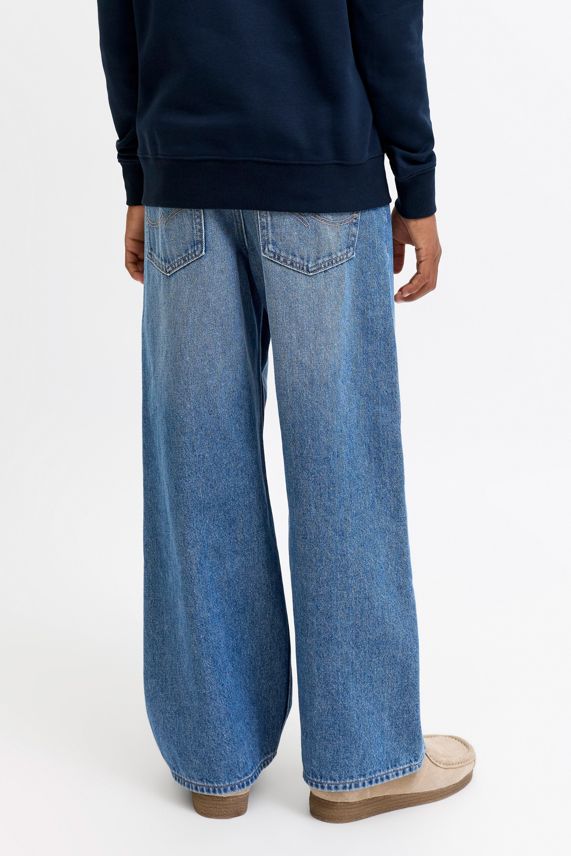 JJIDAVE Wide Fit Jeans - Blue Denim
