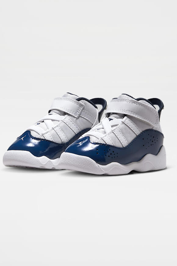 Jordan 6 Rings Baby Sneaker - White + Midnight Navy