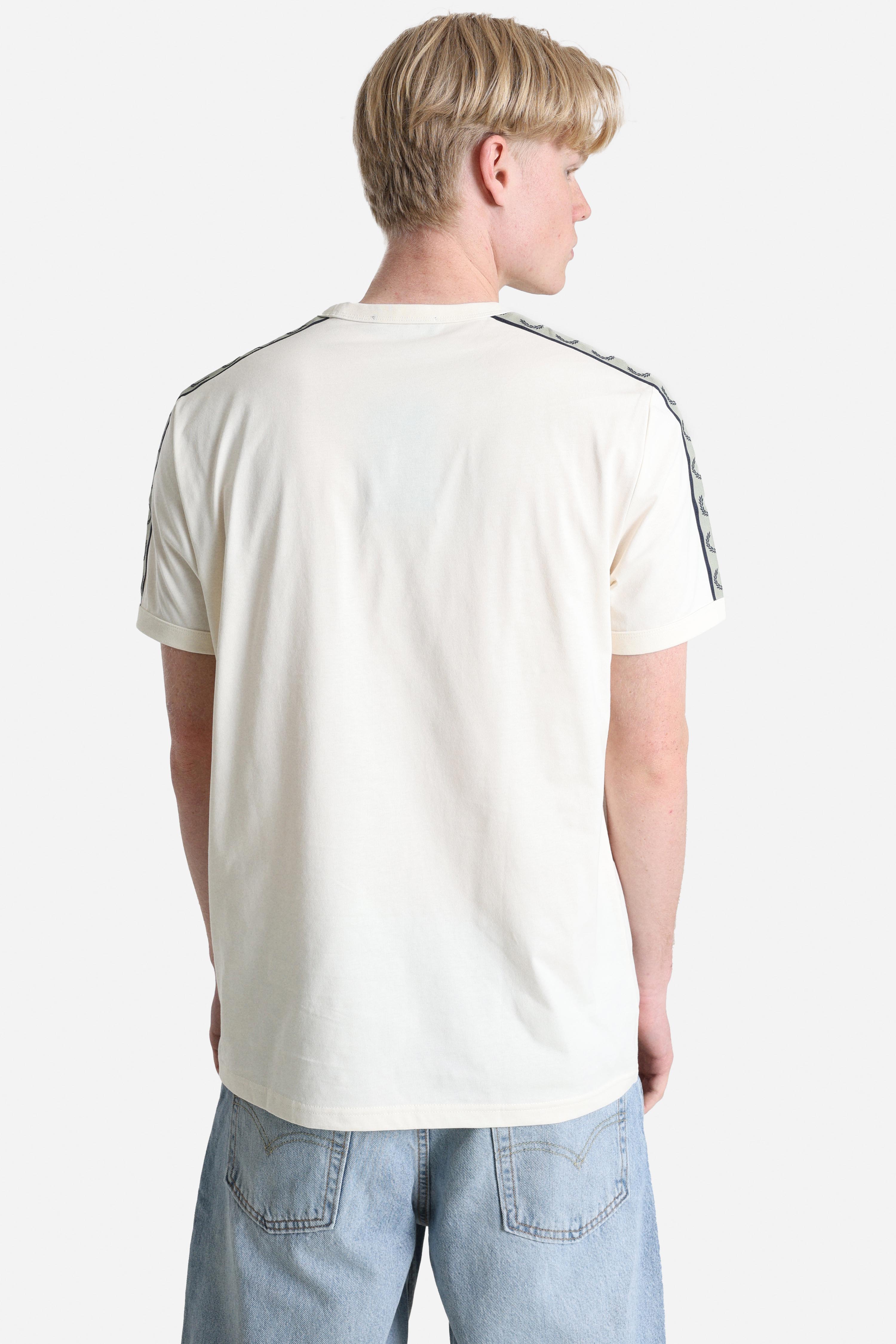 Contrast Tape Ringer T-Shirt - Ecru