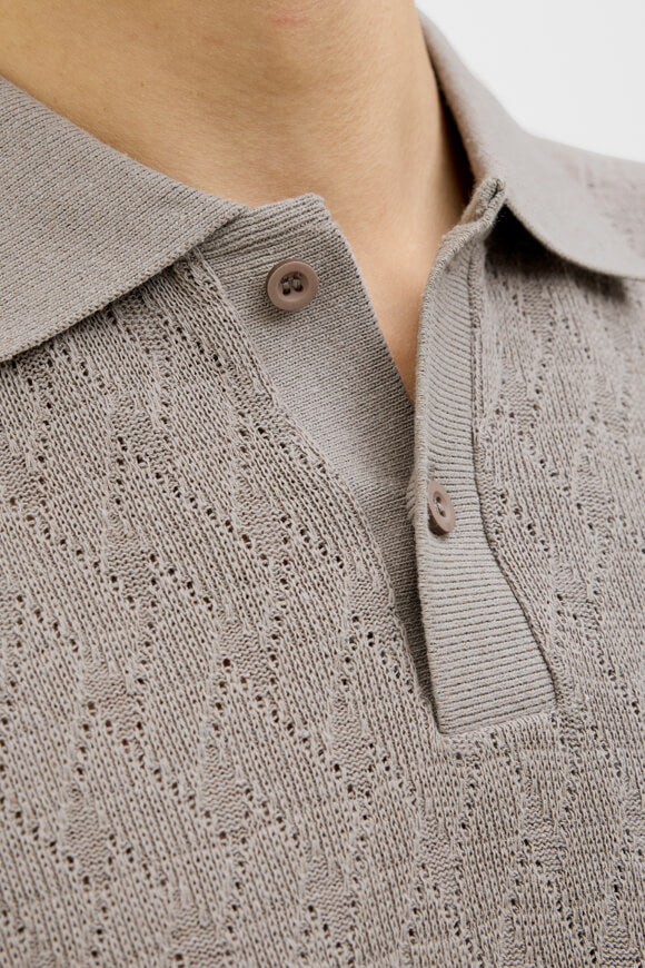 JPRBLATRENT Strick Poloshirt - Greige