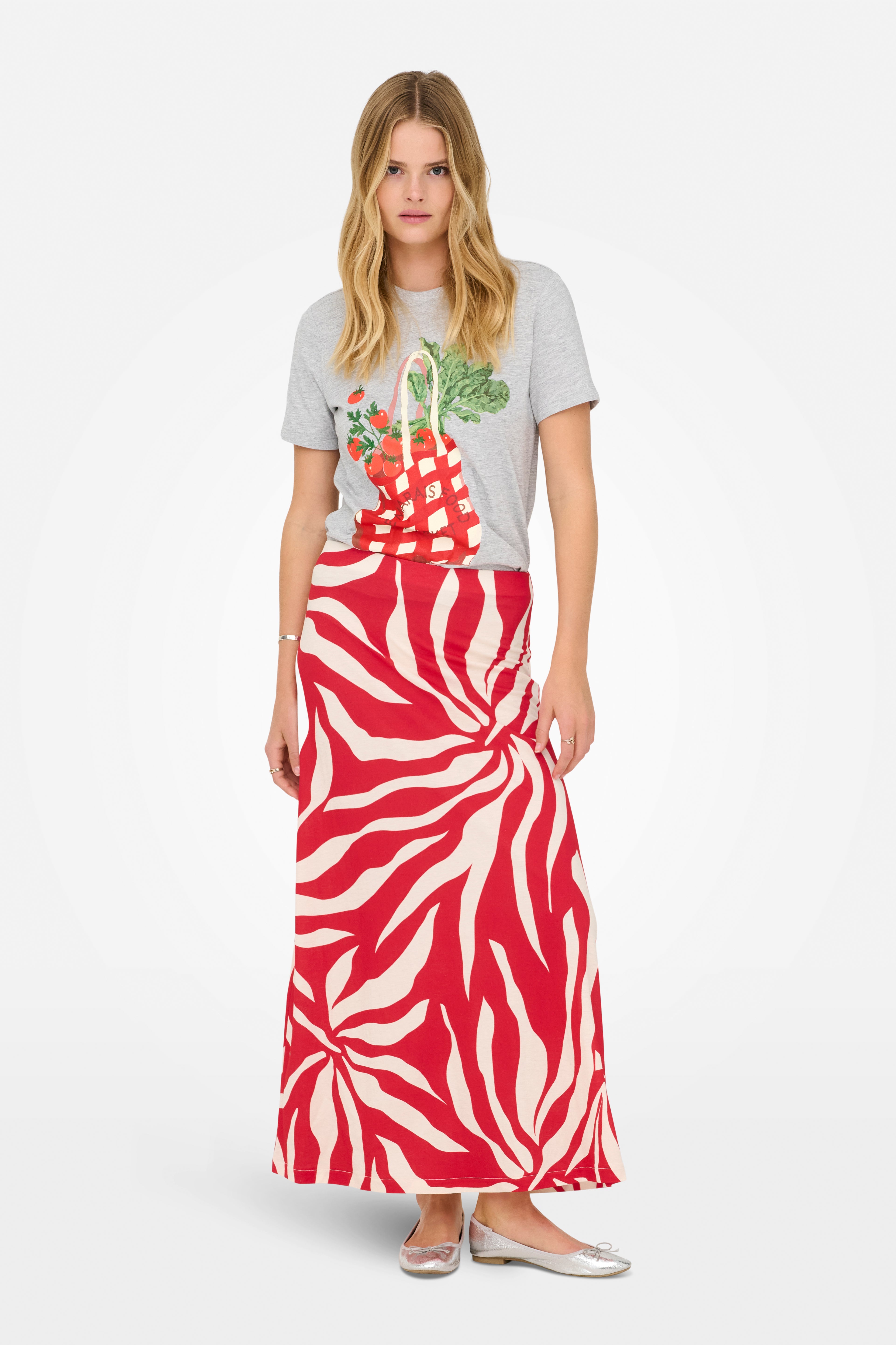 ONLCHIGO long skirt - Barbados Cherry