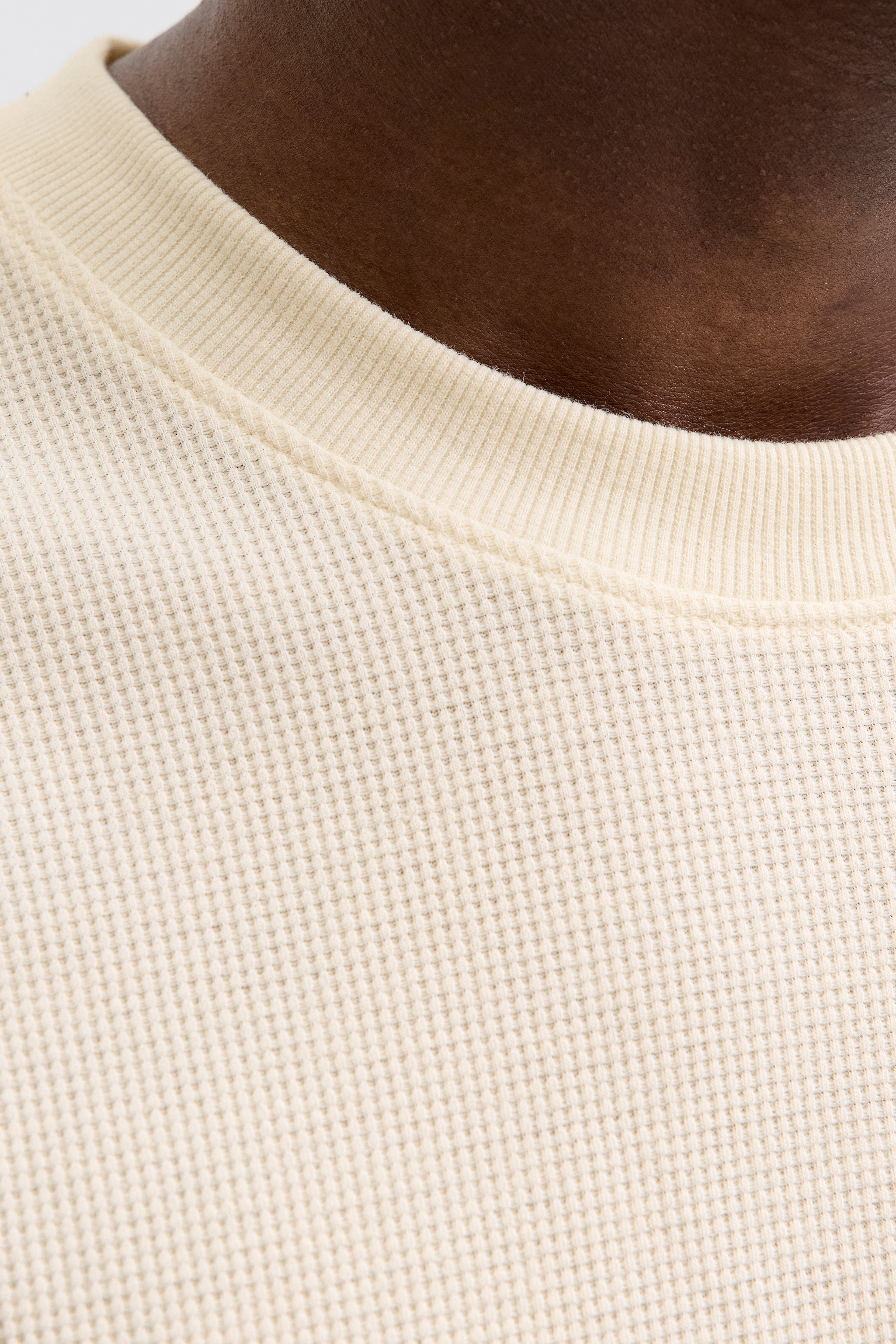 JJEAUSTIN t-shirt en tissu gaufré - Antique White Melange