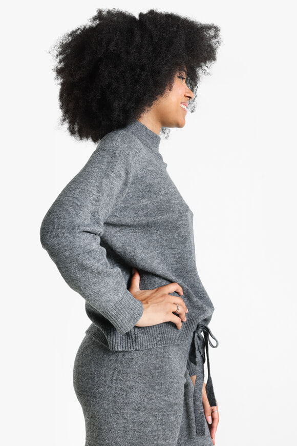 Pull en tricot - Gris foncé chiné