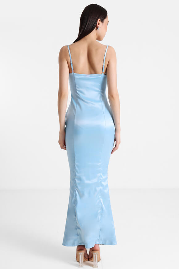 Satin maxi dress - light blue