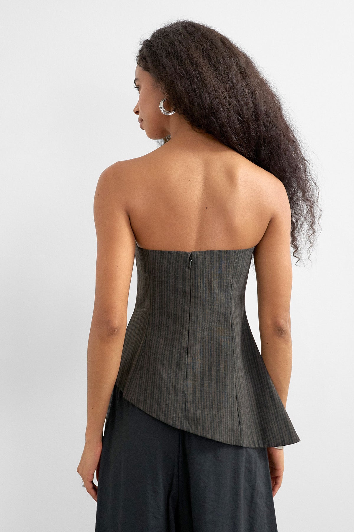 TSTASCHA asymmetrisches Bandeau-Top - Chocolate Brown + Black