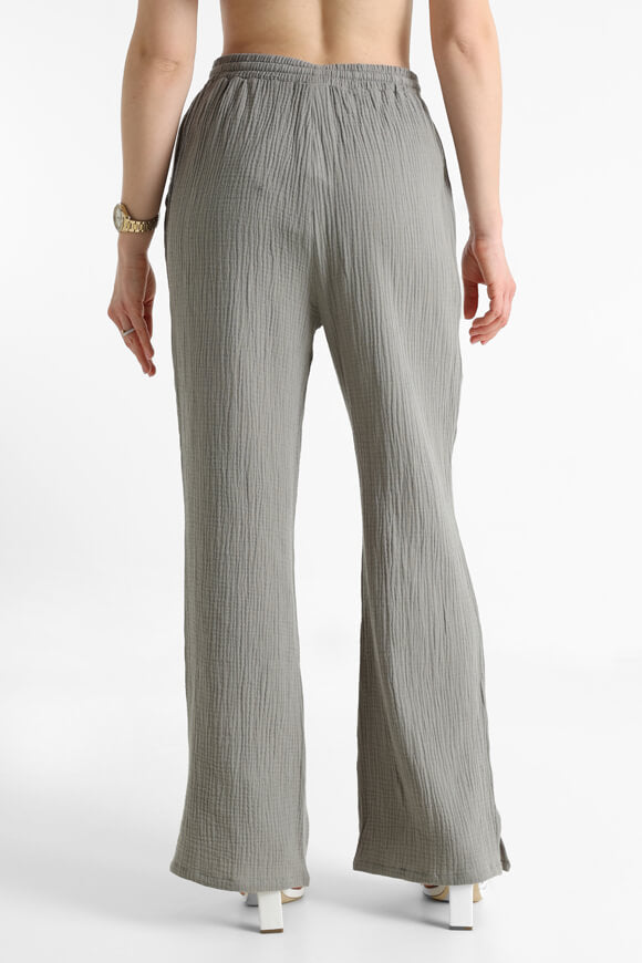 Pantalon large en mousseline - kaki clair