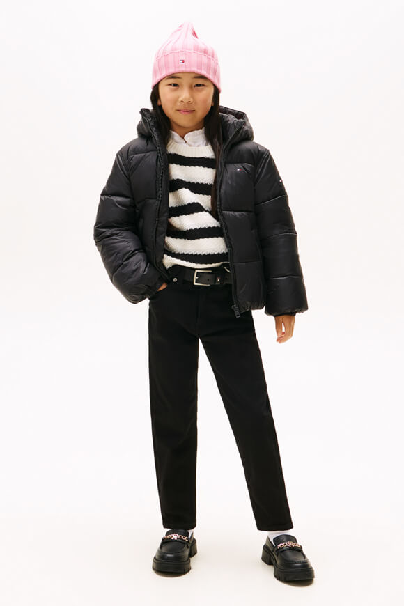 Quilted jacket with a shiny effect - Black