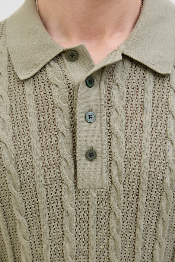 JPRBLAMASON Oversize Strick Poloshirt - Dried Sage