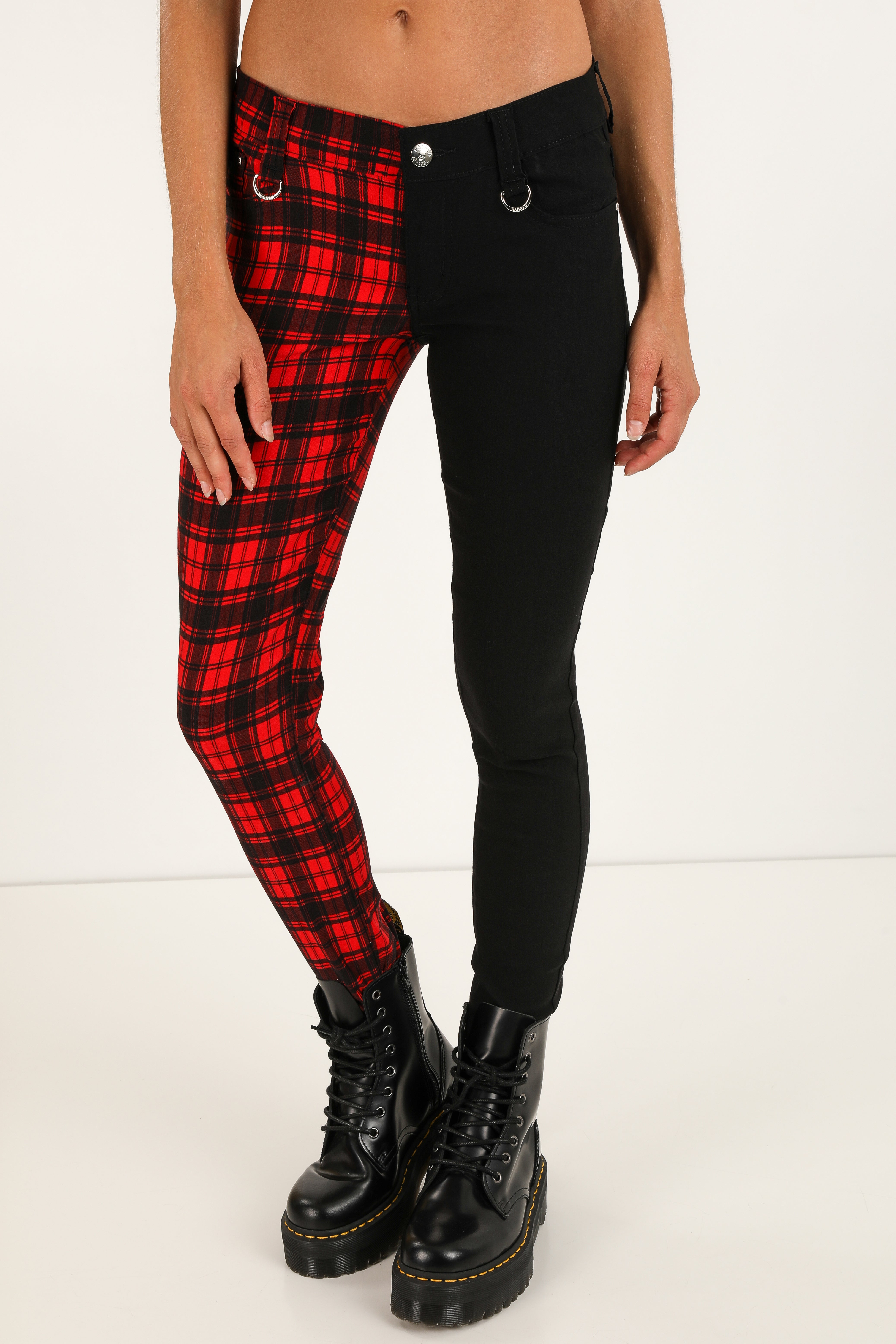 Pantalon - noir + rouge