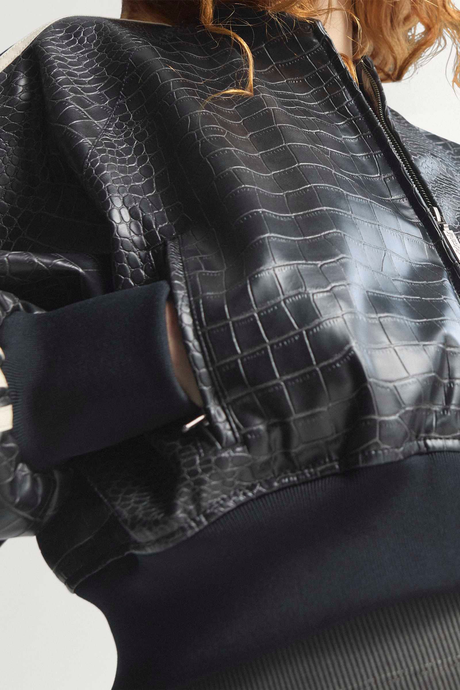 Bomber Kunstlederjacke - Black