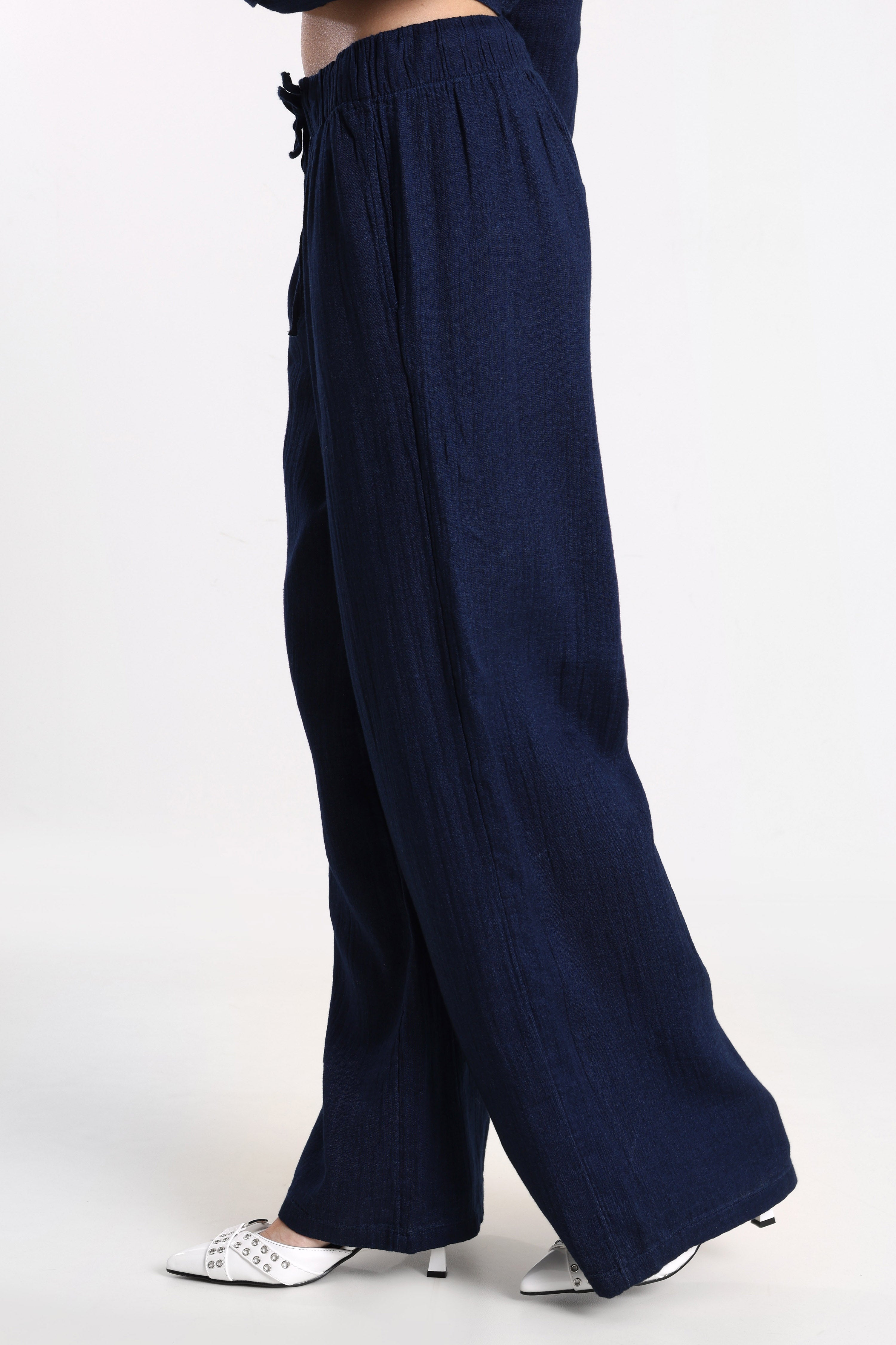 ONLLEONI Hose aus Seersucker - Vintage Indigo