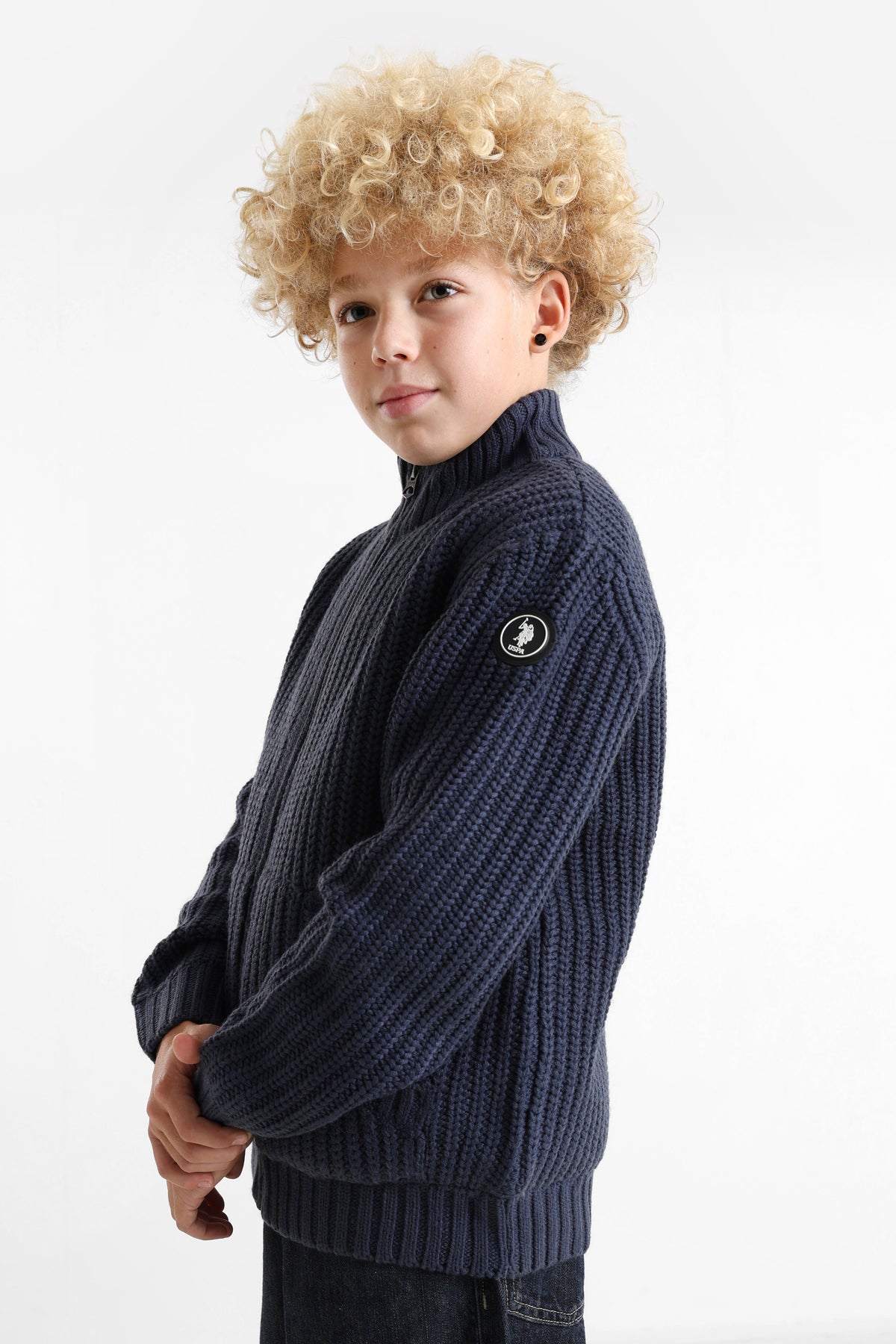 Crest Strickjacke - Navy