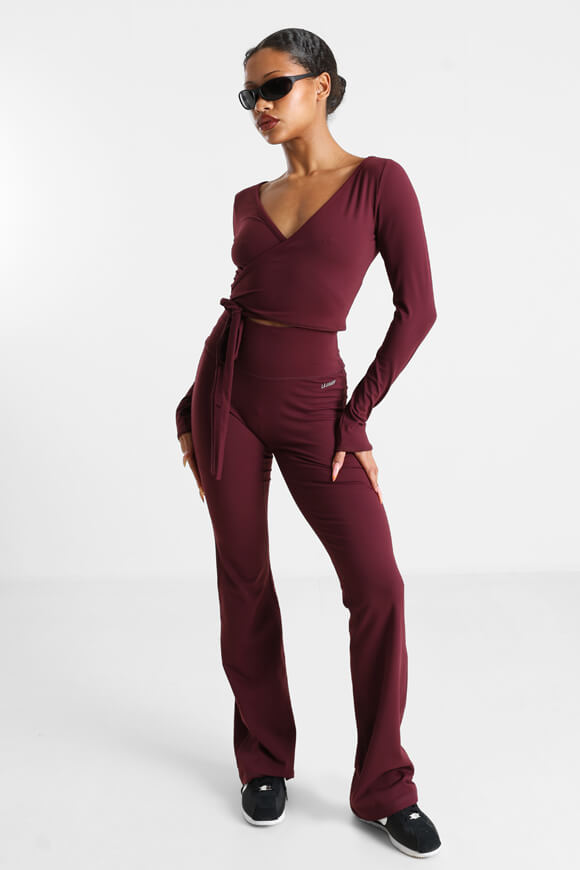 T-shirt à manches longues Crop - Bordeaux