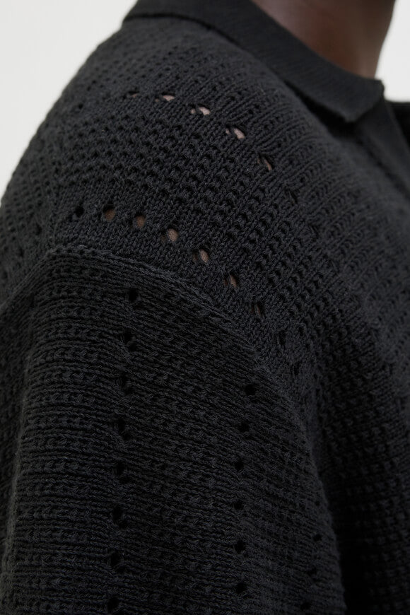 JORPAROS polo en tricot - Black