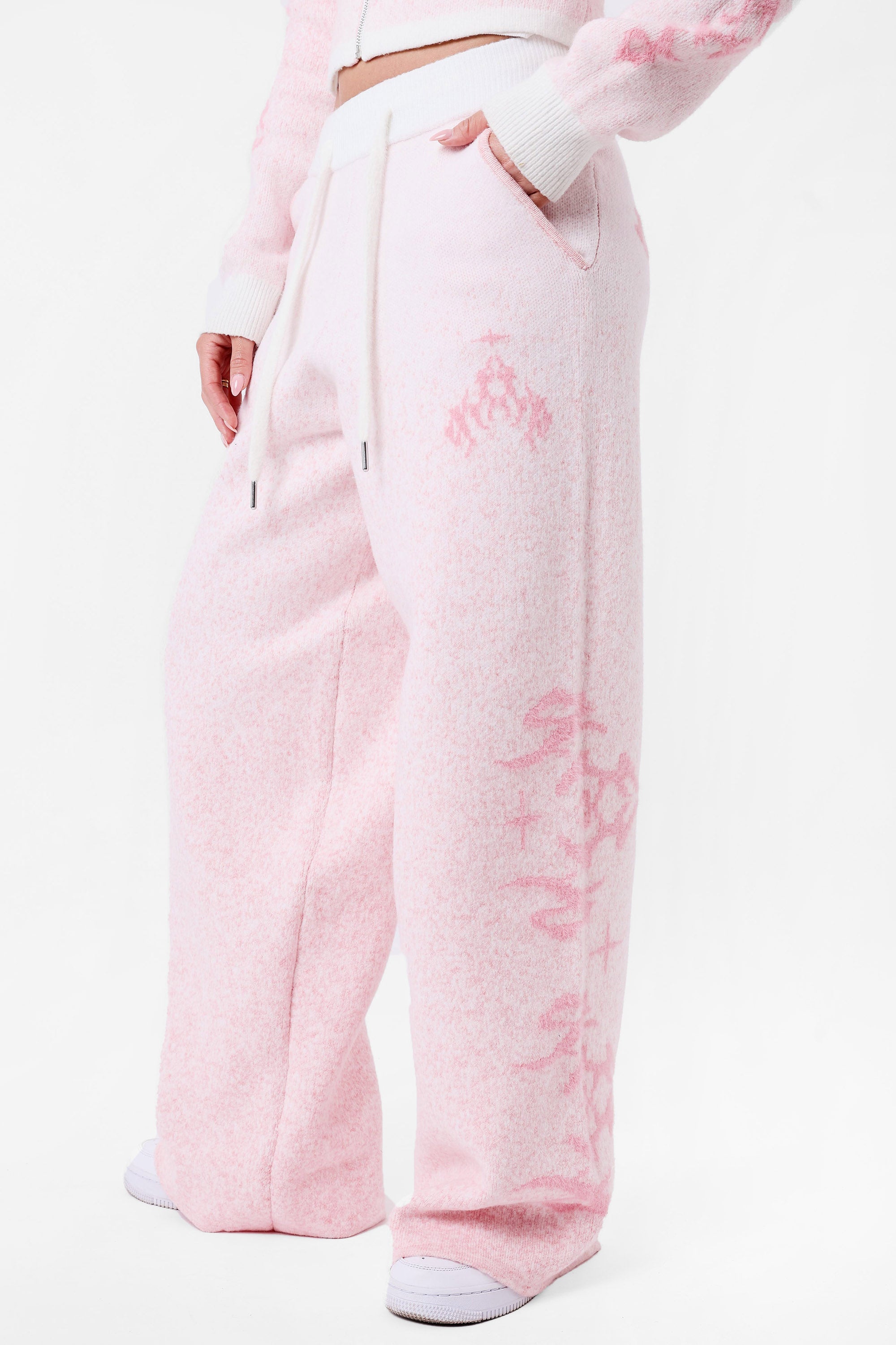 Strickhose - Pink + Offwhite
