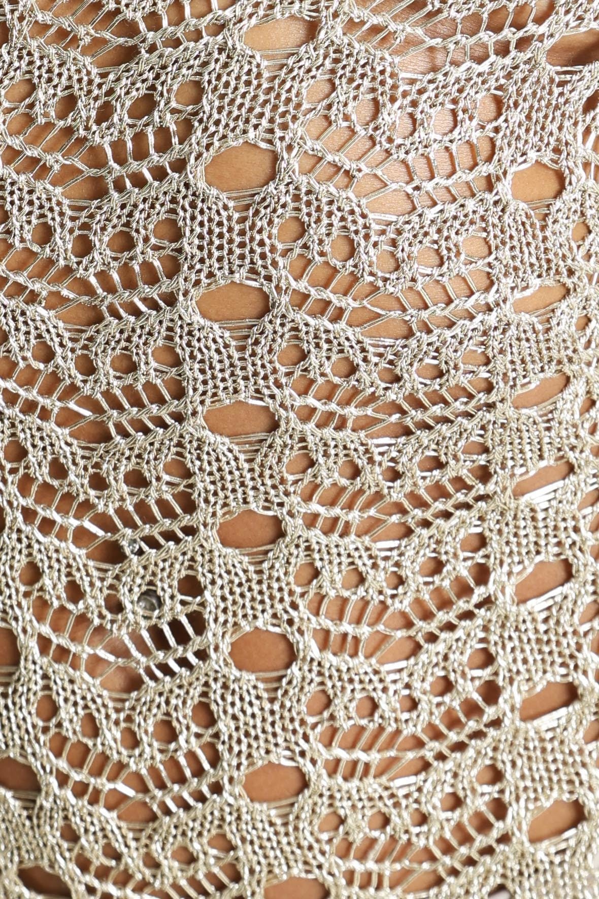 Häkel Neckholder Minikleid - Gold