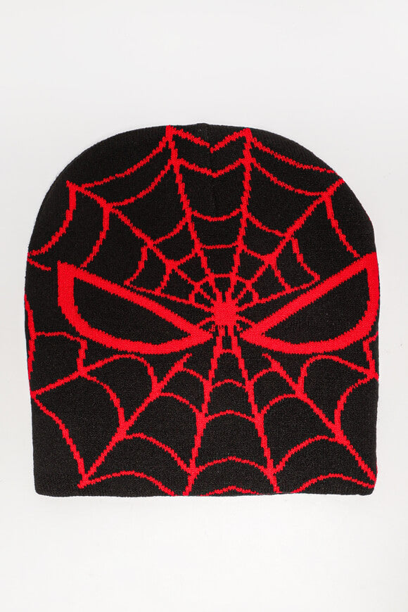 Beanie - Schwarz + Rot