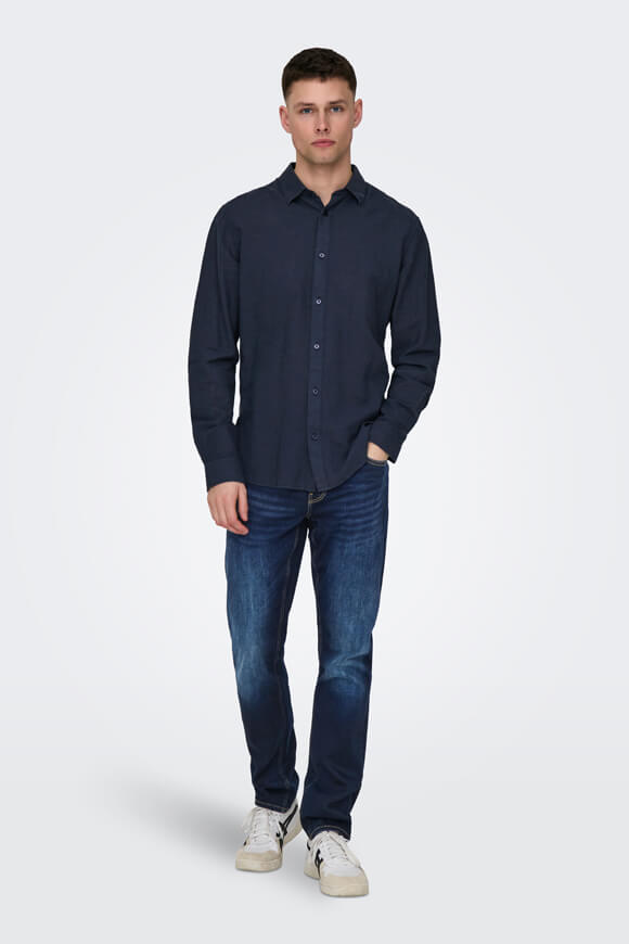 ONSCAIDEN Camicia in lino - Night Sky
