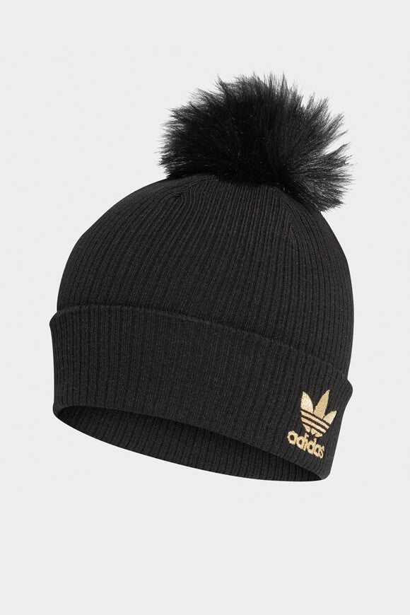 Pom-Beanie - Schwarz