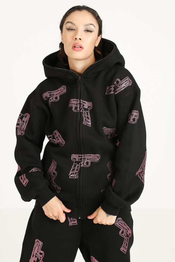 Hooded sweat jacket - Black
