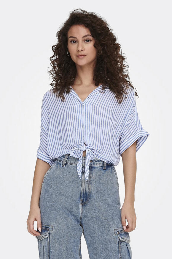 Paula seersucker blouse - Cloud Dancer