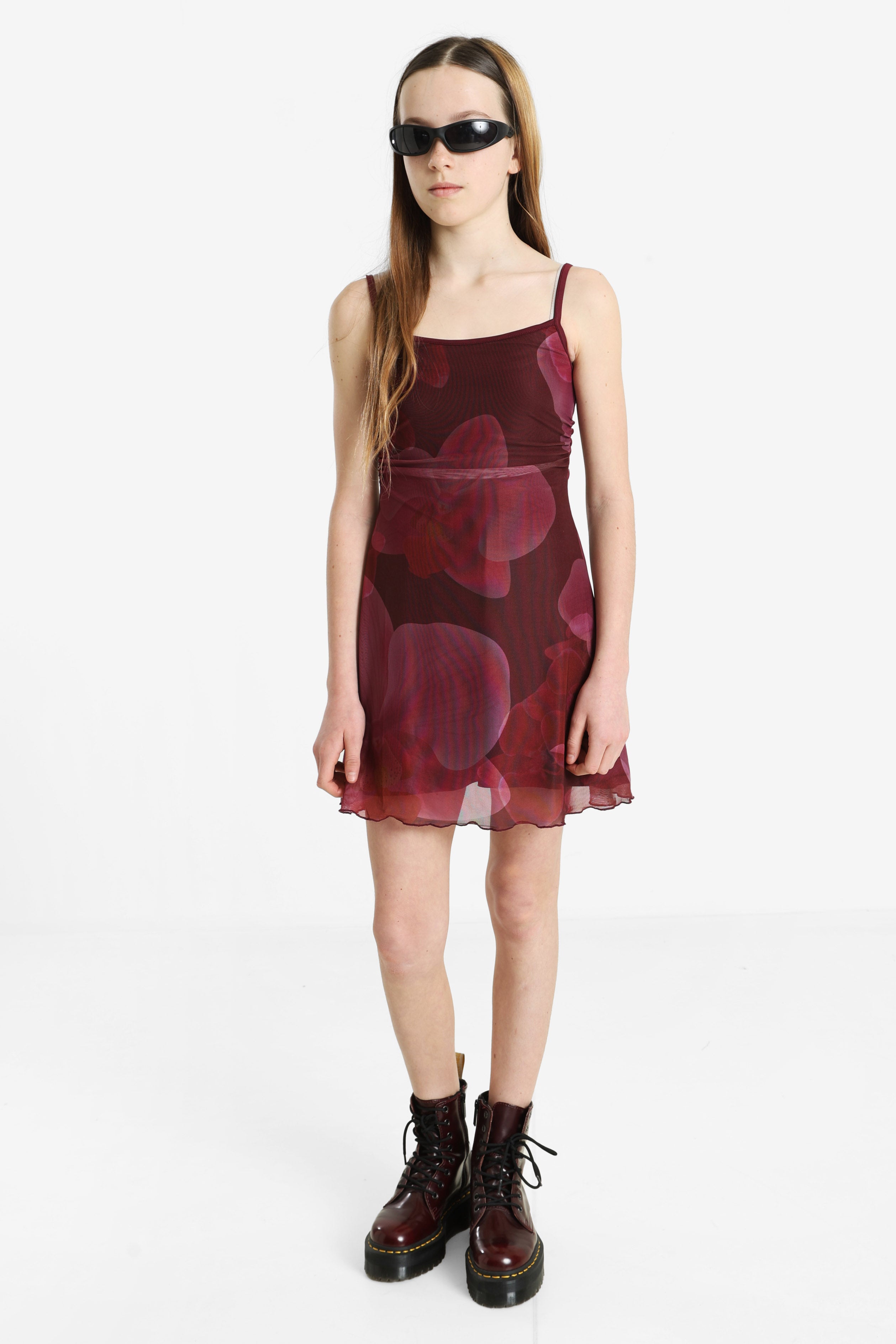 Mesh Minikleid - Bordeaux