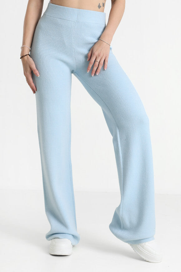Pantalon en maille Wide Leg - Bleu clair