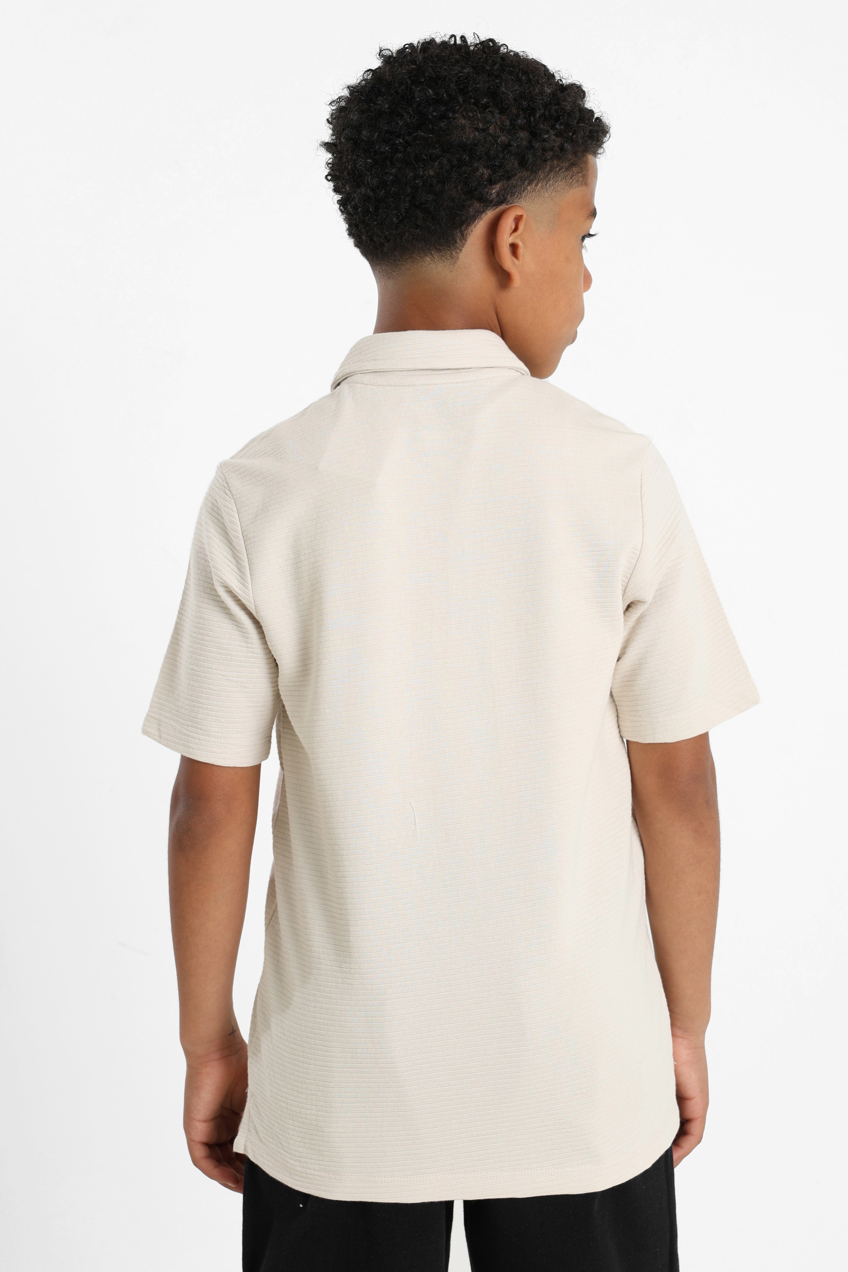 JJBENJA polo en tissu structuré - Moonbeam