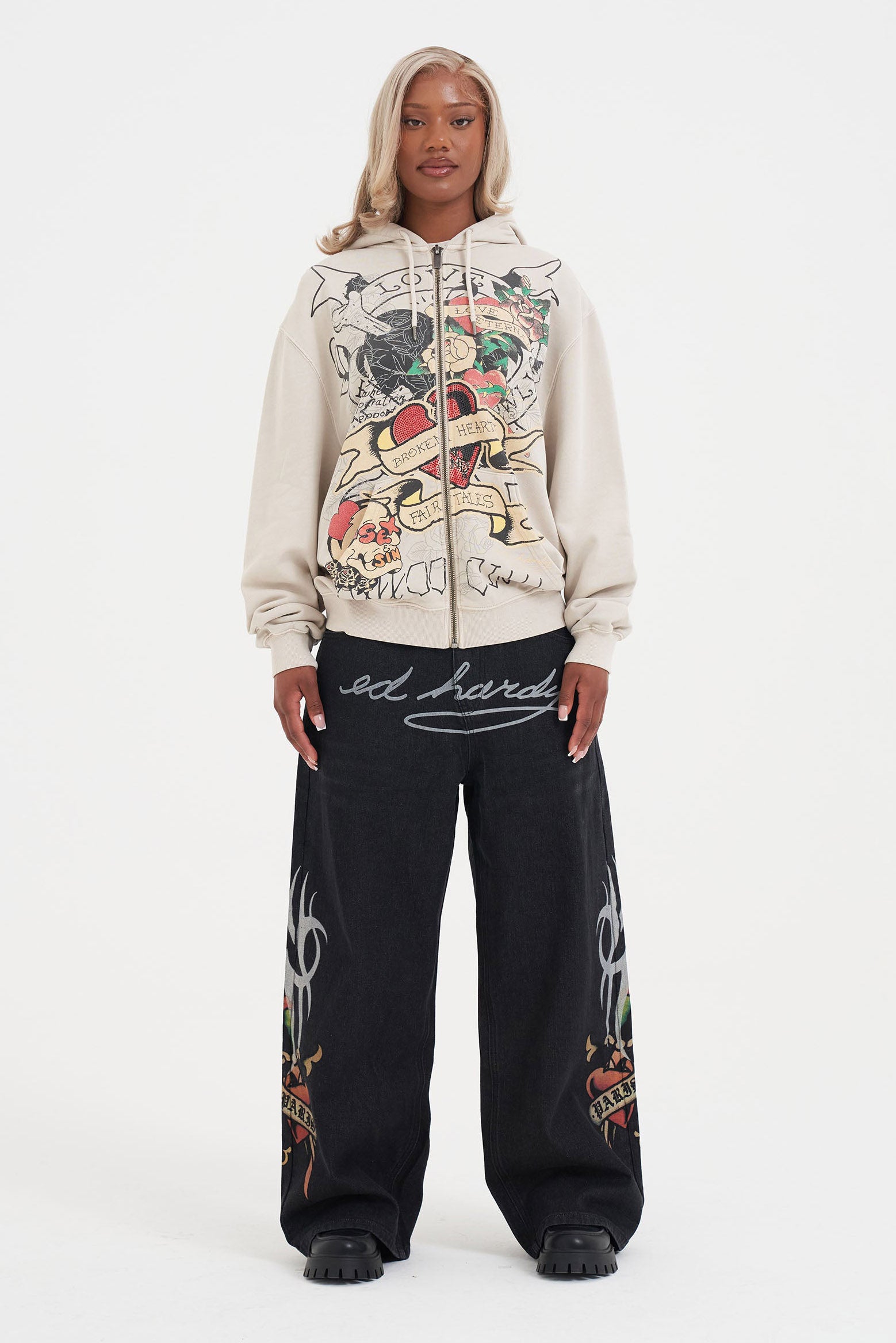 Giacca con cappuccio oversize - Offwhite