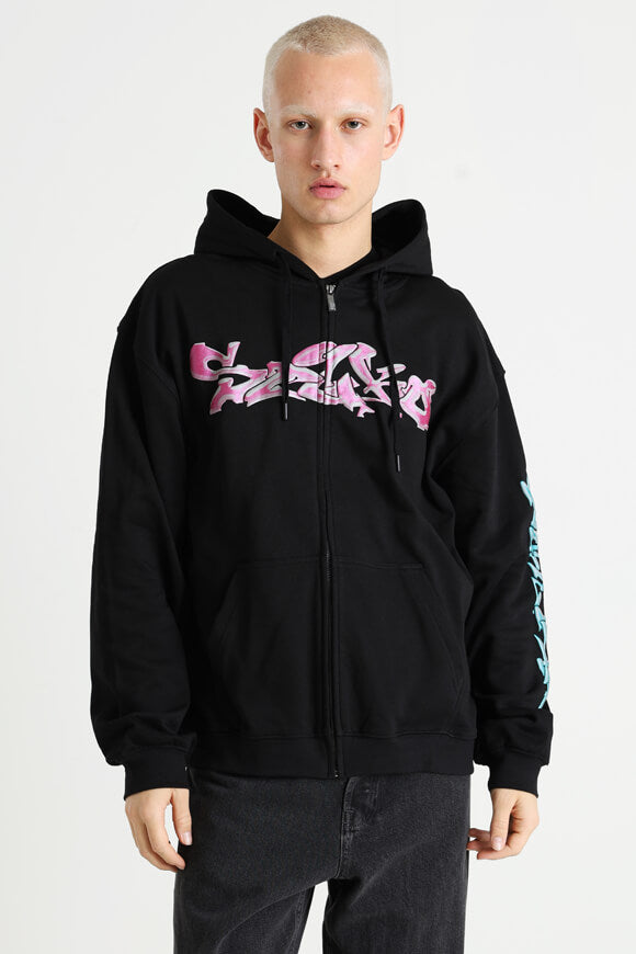 Kapuzensweatjacke - Schwarz