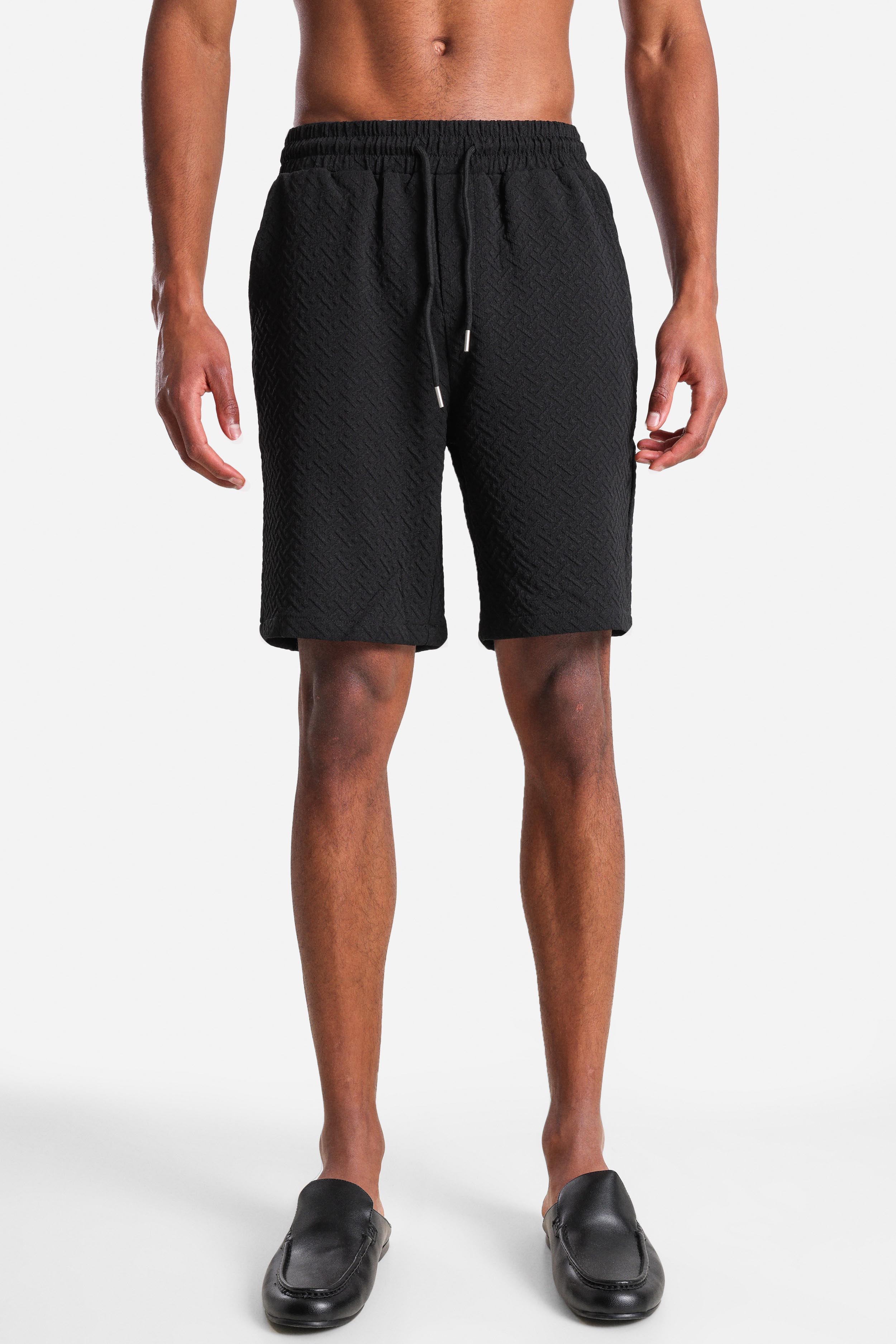 Short in tessuto strutturato - Black