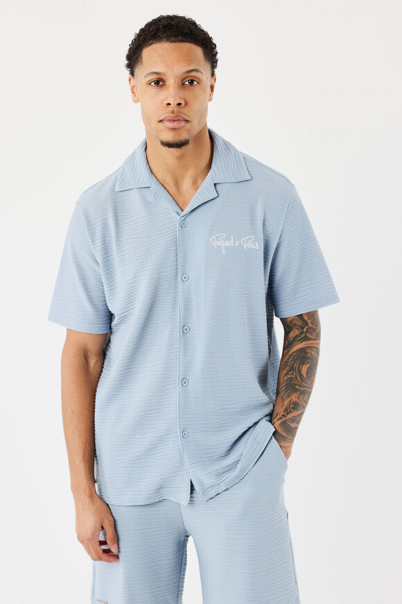 Strukturiertes Hemd - Blue