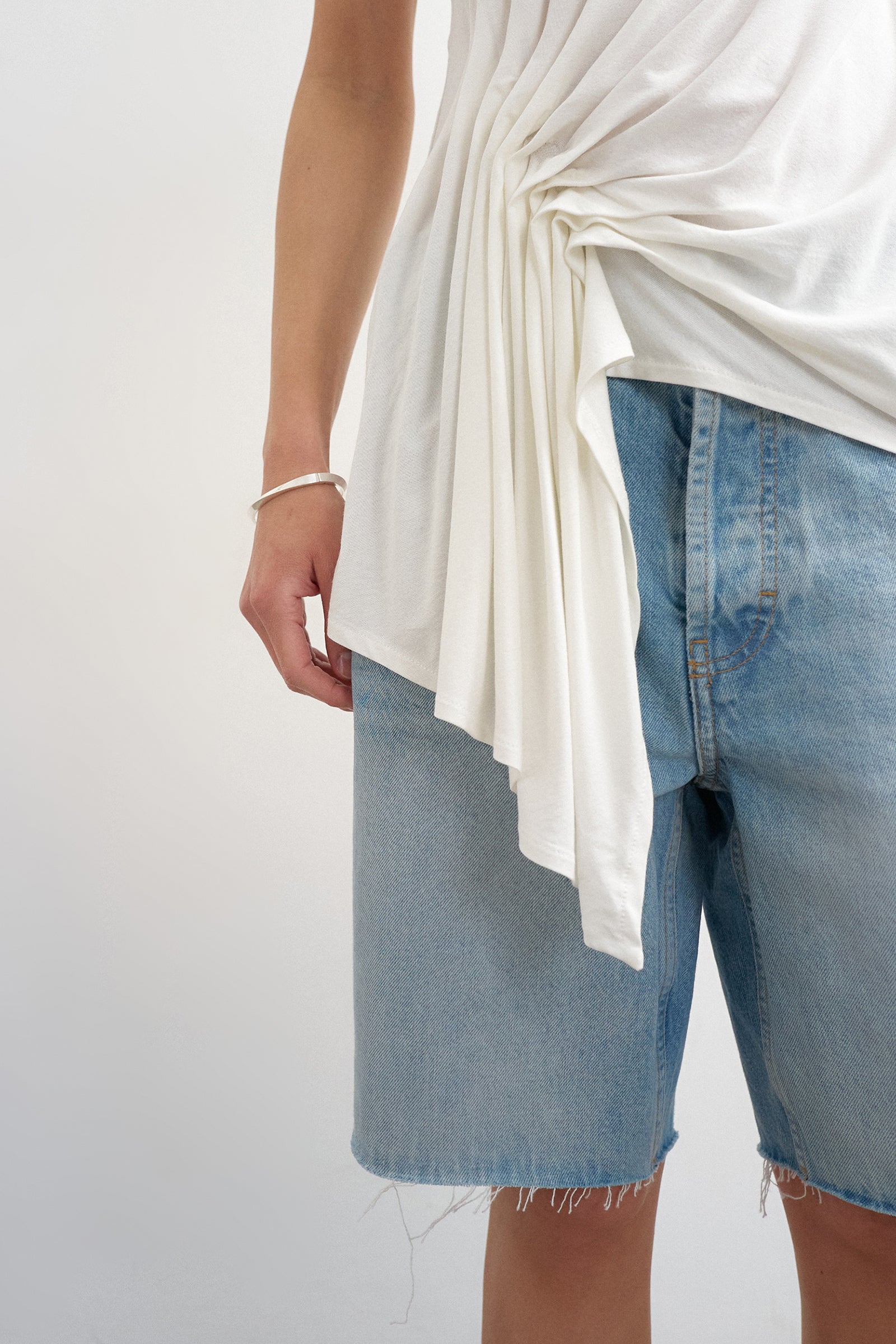 TSCLARA asymmetrical draped top - Snow White