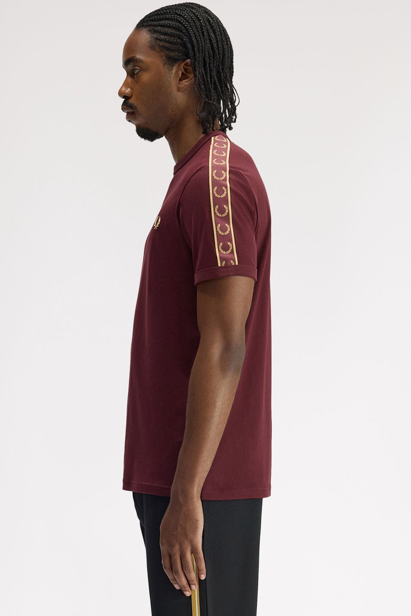Contrast Tape Ringer T-Shirt - Oxblood