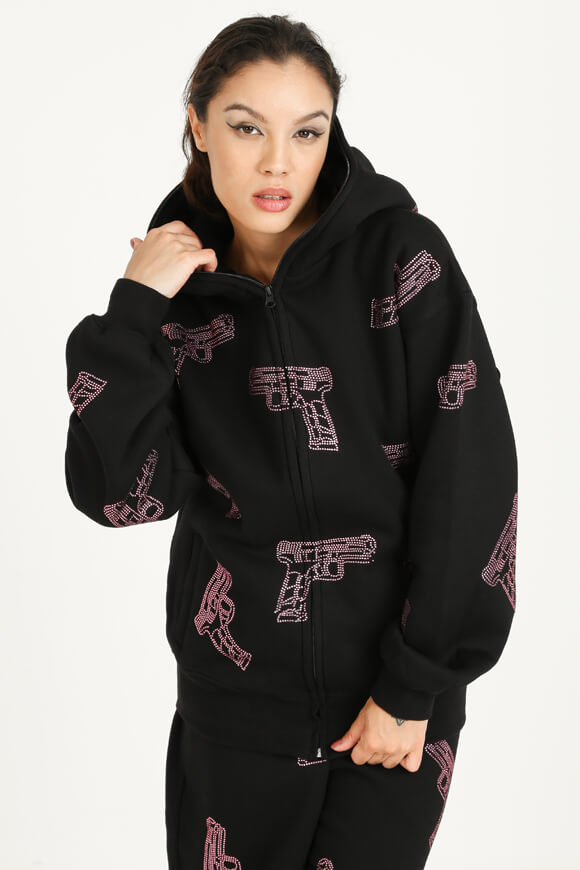 Hooded sweat jacket - Black