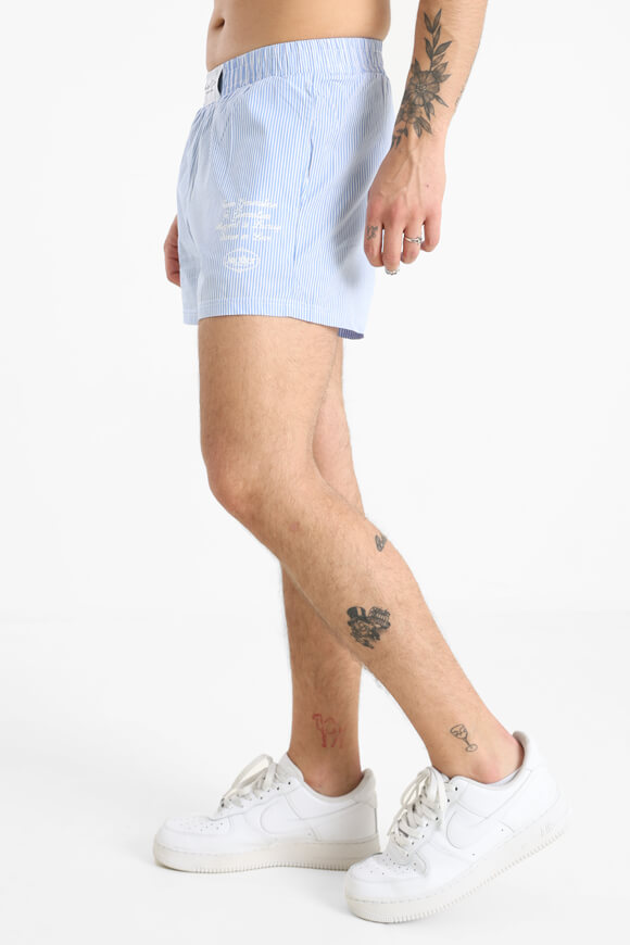 Stoffshorts - Light Blue + White