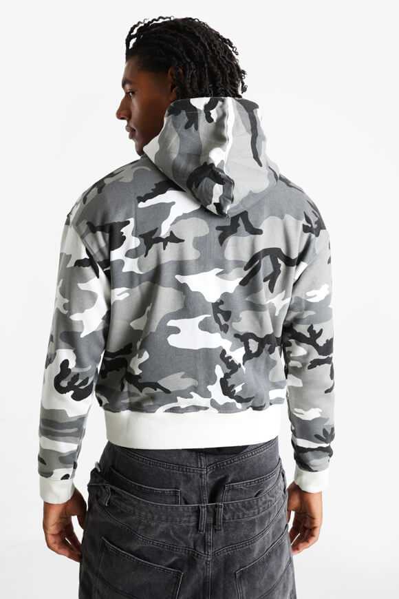 Hooded sweat jacket - Grey Camo