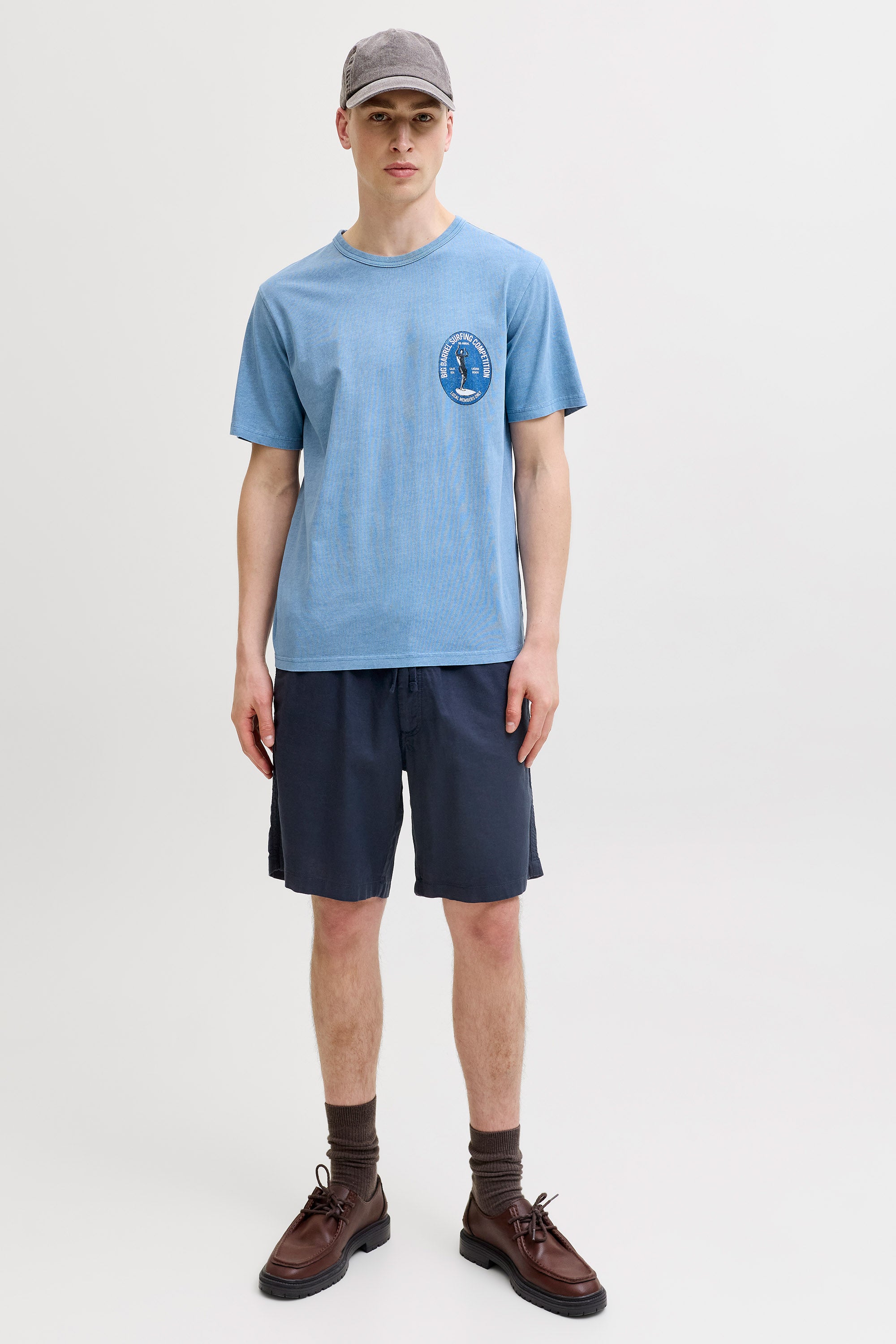 JPSTJAIDEN Leinenshorts - Dark Navy