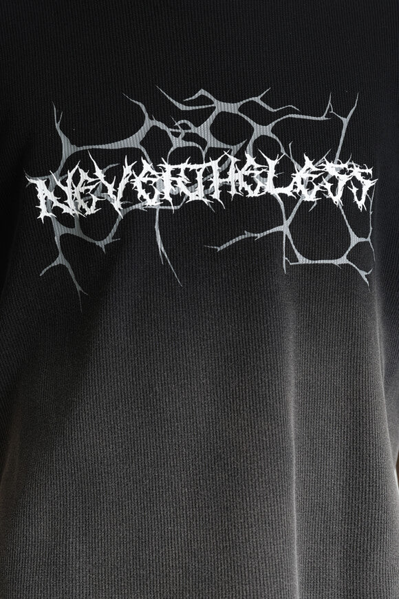 T-shirt strutturata - nero + grigio